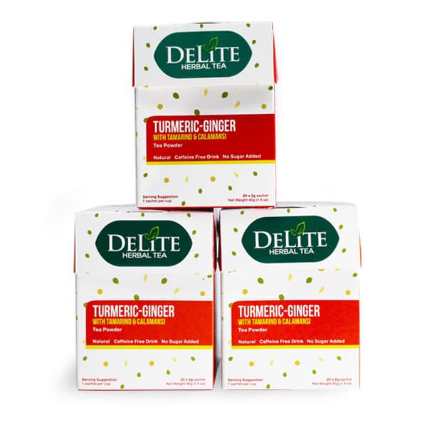 Delite Herbal Tea Turmeric Ginger Bundle of 3 (3 Boxes)